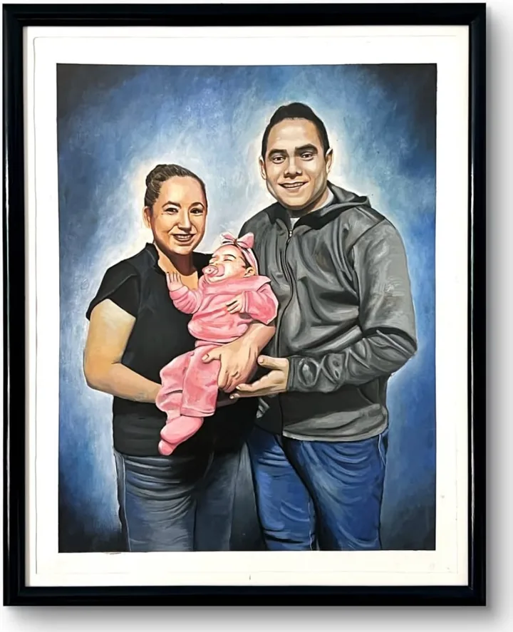 Retratos, gouache